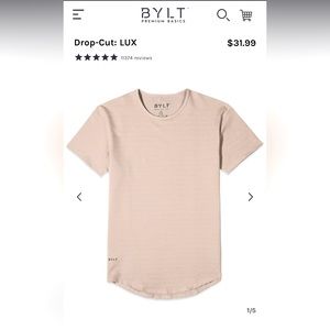 NWT BYLT Premium Basics Drop Cut Lux Mens XL Tan